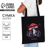 Сумка шопер &laquo;Расширяй горизонты&raquo;, 35х0.5х40 см, отд без молнии, без подклада, чёрная