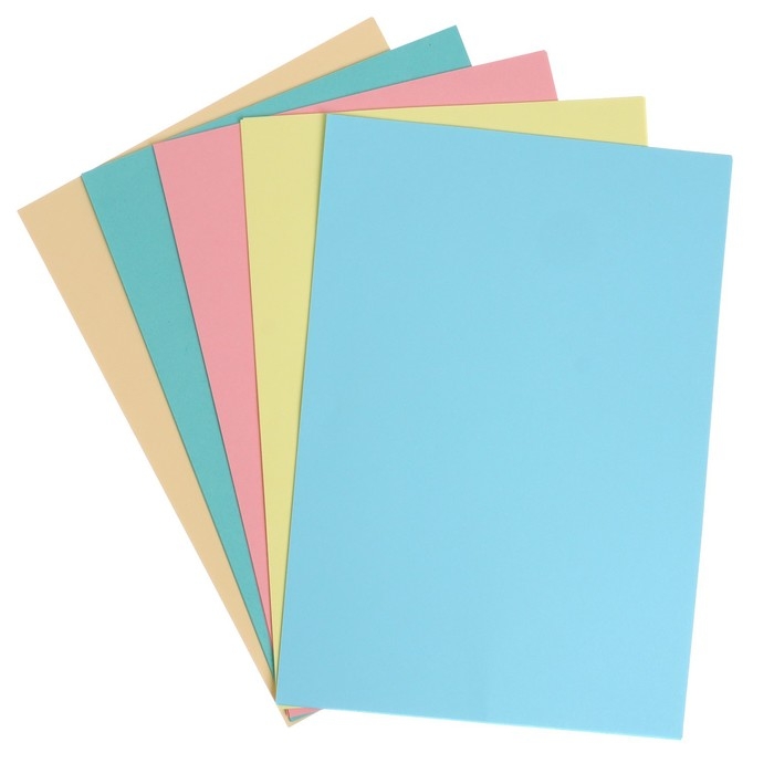 Бумага цветная А4, 50 листов CREATIVE Пастель, 5 цветов, 80 г/м2