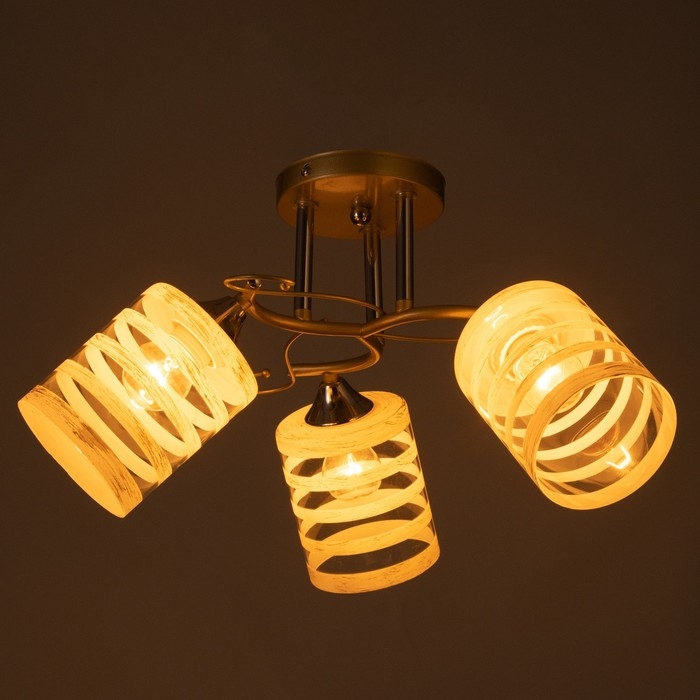 Люстра Люстра "Миа" 3х60Вт Е27 Золото, хром 46х46х28см