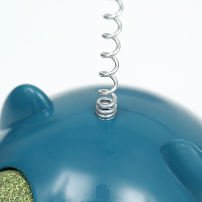 Игрушка-неваляшка с кошачьей мятой и пером, 9,5 см, синяя Игрушка-неваляшка с кошачьей мятой и пером, 9,5 см, синяя