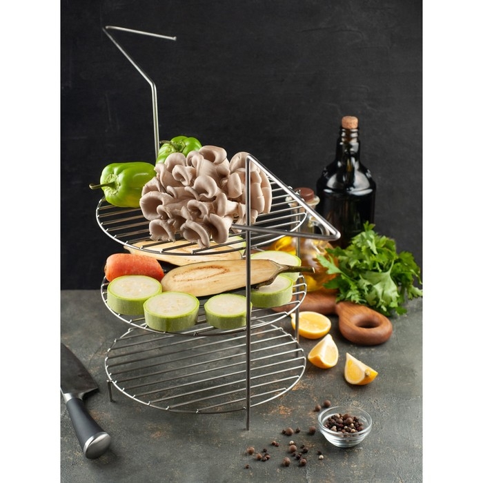 Решетка 3-х ярусная с ручками для тандыра, диаметр 23 см, высота 33 см Решетка 3-х ярусная с ручками для тандыра, диаметр 23 см, высота 33 см