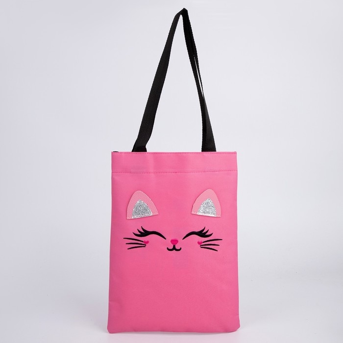 Шопер детский для девочки с допиками «Котейка», 32х23см Шопер детский для девочки с допиками «Котейка», 32х23см
