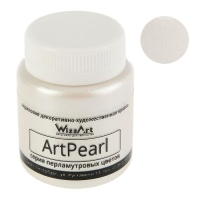 Краска акриловая перламутровая 80 мл, WizzArt Pearl, белая, морозостойкая Краска акриловая перламутровая 80 мл, WizzArt Pearl, белая, морозостойкая