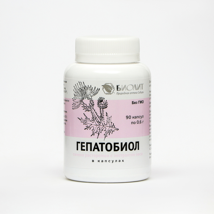 От гепатита и отравлений Гепатобиол семена расторопши с экстрактом овса, 90 капсул От гепатита и отравлений Гепатобиол семена расторопши с экстрактом овса, 90 капсул