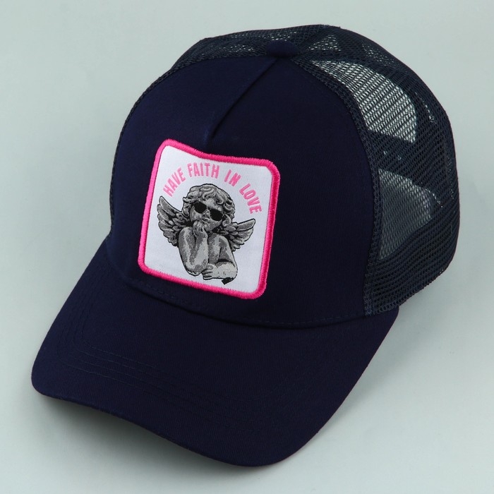 Кепка женская с сеткой «Ангел», цвет синий, р-р 56 Кепка женская с сеткой «Ангел», цвет синий, р-р 56