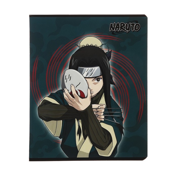 Тетрадь 48 листов в клетку "Naruto", обложка мелованный картон, выборочный УФ-лак, конгрев, блок 65 г/м2, МИКС