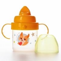 Поильник детский с твёрдым носиком «Собачка Лу», 140 мл., с ручками, цвет желтый Поильник детский с твёрдым носиком «Собачка Лу», 140 мл., с ручками, цвет желтый