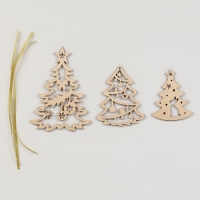 Заготовки для творчества на новый год &laquo;Елочки с подвесом&raquo;, 3 шт