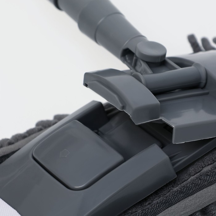 Швабра для мытья пола плоская Доляна, насадка микрофибра букли 42&times;12 см, телескопическая ручка 70(120) см