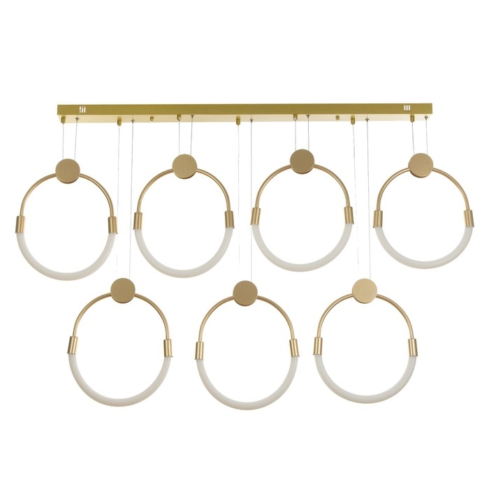 Светильник Светильник "Кольца" 7хLED 75Вт 3000К золото 135х50 см