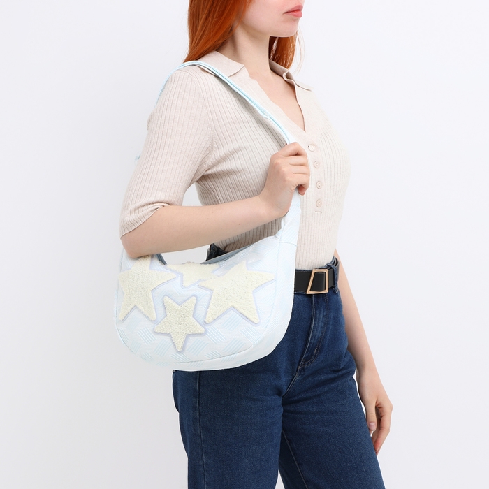 Сумка молодёжная на молнии, цвет голубой Сумка молодёжная на молнии, цвет голубой