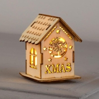 Ёлочная игрушка «Домик с колокольчиками», от батареек, свечение тёплое белое Ёлочная игрушка «Домик с колокольчиками», от батареек, свечение тёплое белое