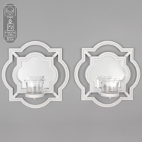 Подсвечник настенный стекло на 1 свечу "Отражение" набор 2 шт d-4 см белая 8х20х20,5 см Подсвечник настенный стекло на 1 свечу "Отражение" набор 2 шт d-4 см белая 8х20х20,5 см