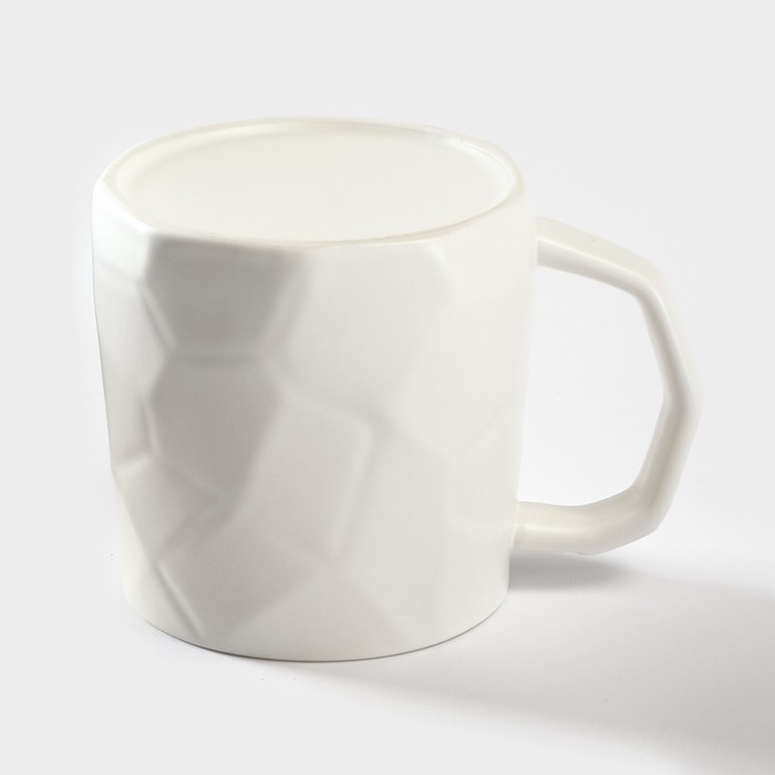 Кружка керамическая с ложкой Доляна &laquo;Волшебный лес&raquo;, 350 мл, цвет белый