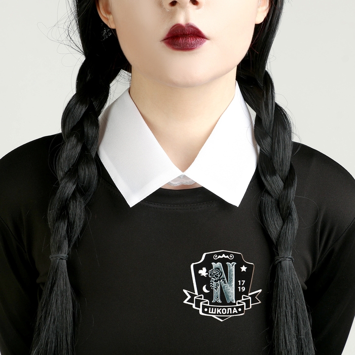 Карнавальный набор «Загадочная ученица»: воротник, парик с чёлкой, брошь Карнавальный набор «Загадочная ученица»: воротник, парик с чёлкой, брошь