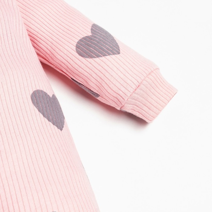 Комбинезон Крошка Я &laquo;Сердца&raquo;, рост 68-74 см, цвет розовый