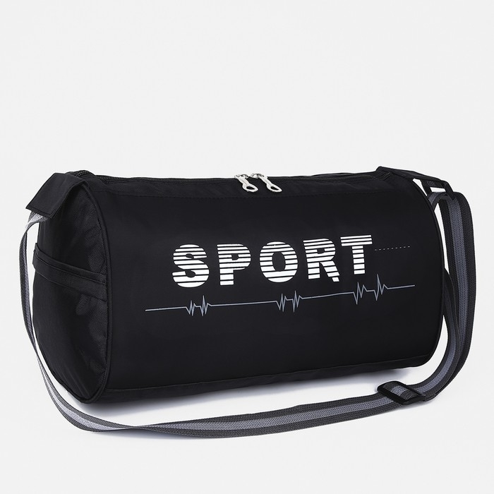 Сумка спортивная на молнии, боковой карман/сетка, регулируемый ремень, маленький размер, цвет чёрный Сумка спортивная на молнии, боковой карман/сетка, регулируемый ремень, маленький размер, цвет чёрный