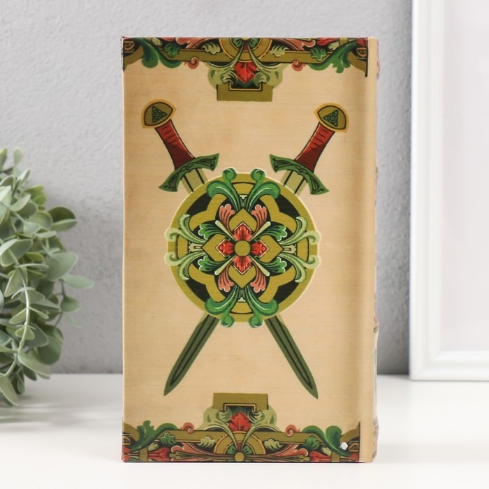 Сейф-книга дерево кожзам "Русские богатыри" 3D тиснение 21х13х5 см