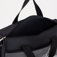 Сумка спортивная на молнии, 2 наружных кармана, средний размер, цвет серый/чёрный