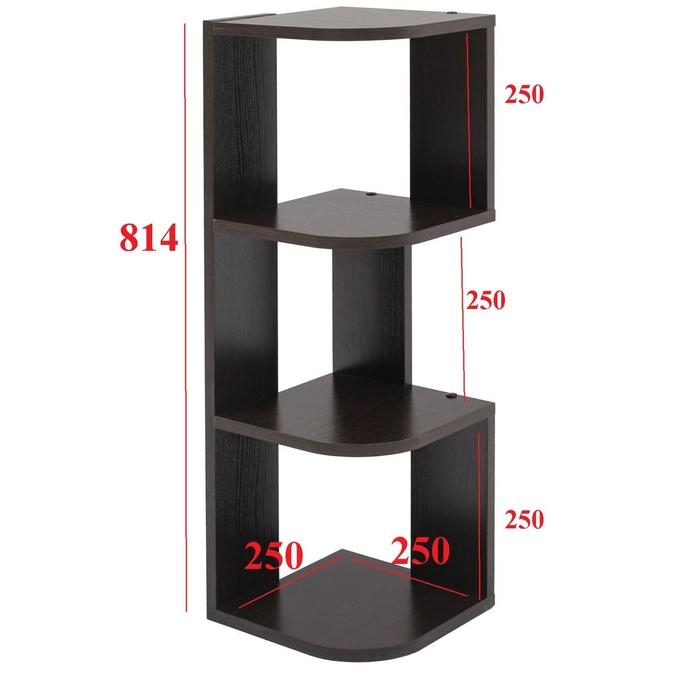 Полка угловая настольная и навесная Лео №4, 250х250х820, Венге Полка угловая настольная и навесная Лео №4, 250х250х820, Венге