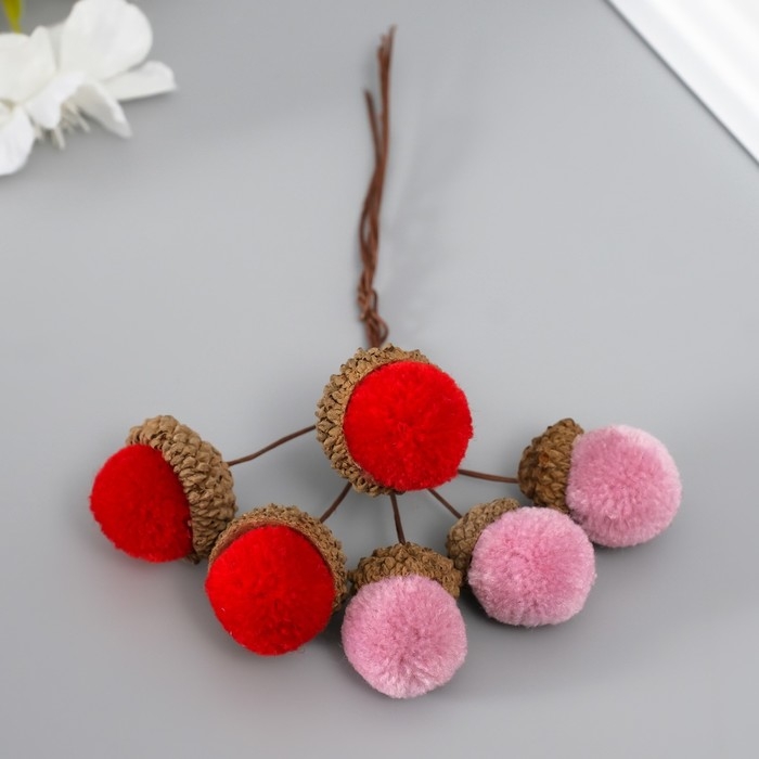 Цветы для декорирования Цветы для декорирования "Хлопчик" розово-бордовый 1 букет= 6 веточек d=2 см 11 см