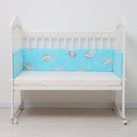 Бортик "Слонята" бязь, лотекс, 4 части (2 ч: 30х60см, 2 ч: 30х120см), цвет голубой Бортик "Слонята" бязь, лотекс, 4 части (2 ч: 30х60см, 2 ч: 30х120см), цвет голубой