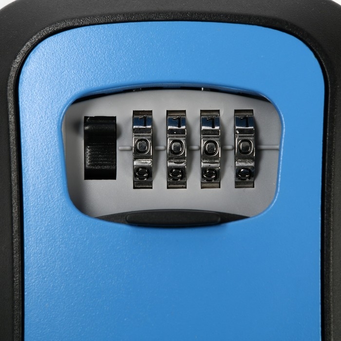 Ключница с кодовым замком, размер 12х9,6х4 см , цвет синий