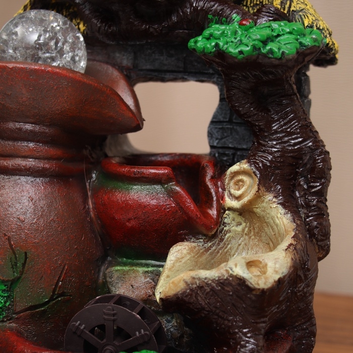 Фонтан Фонтан "Каменные бочки под пышным деревом" 27х20 см (с подсветкой)