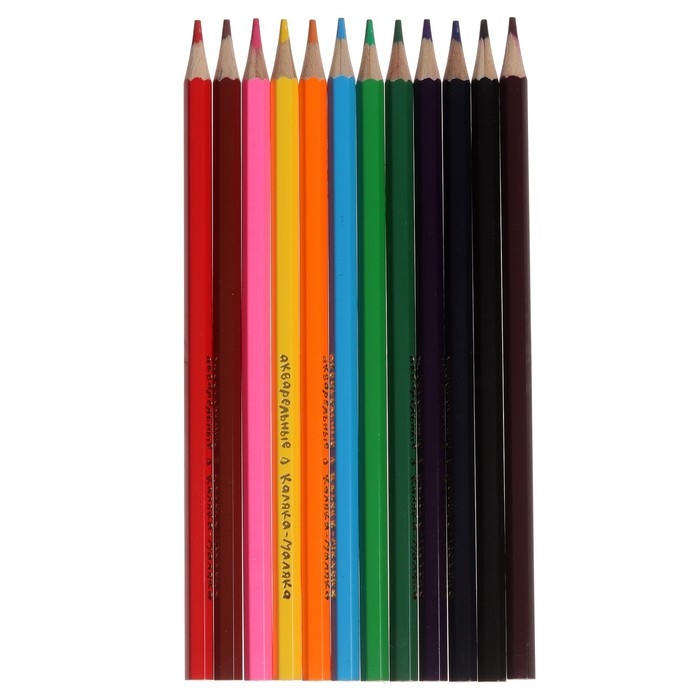 Карандаши акварельные 12 цветов, &laquo;Каляка-Маляка&raquo;, шестигранные