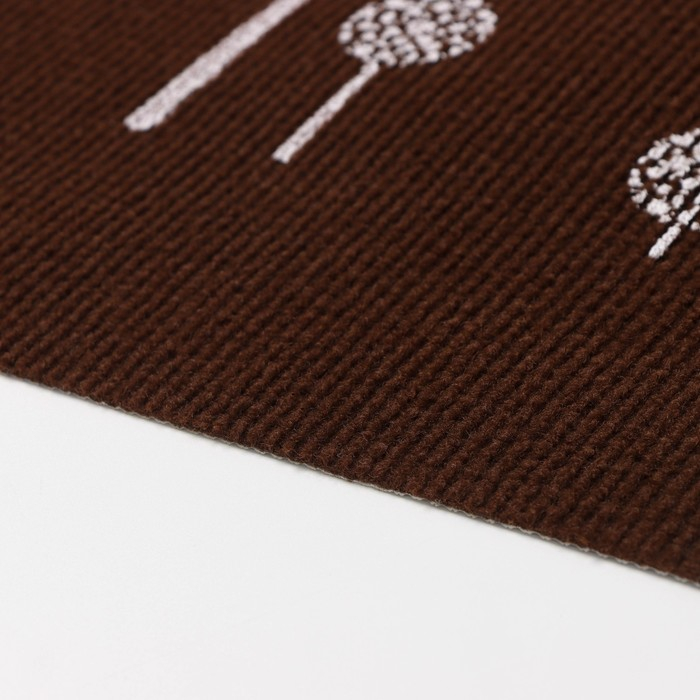 Коврик влаговпитывающий придверный светящийся в темноте Доляна &laquo;Добро пожаловать&raquo;, 50&times;80 см, цвет коричневый