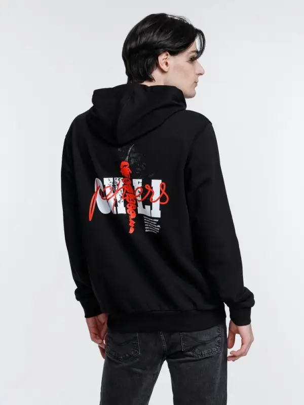 Худи унисекс с карманом на груди Chest Pocket, черное, размер XL/2XL