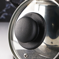 Крышка стеклянная для сковороды и кастрюли &laquo;Доляна&raquo;, d=14 см, нержавеющий обод, пластиковая ручка