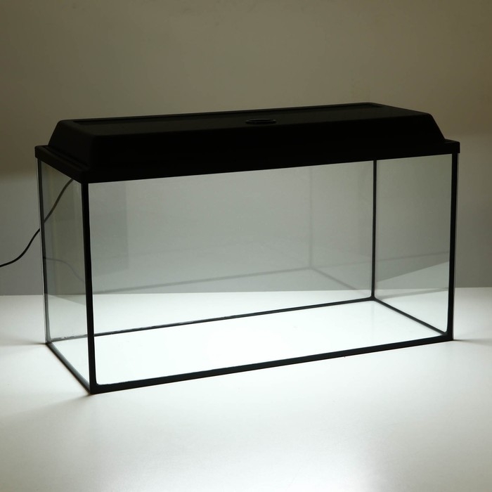 Аквариум Аквариум "Прямоугольный" с крышкой, 85 литров, 72 x 31 x 38/44 см, чёрный