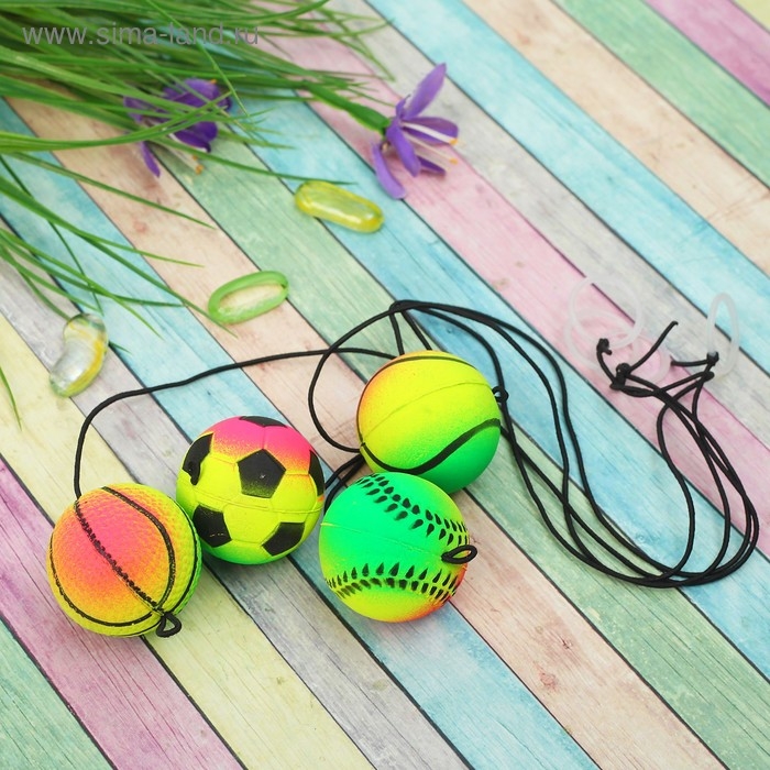 Мяч &laquo;Попрыгун&raquo;, мягкий, на резинке 4 см