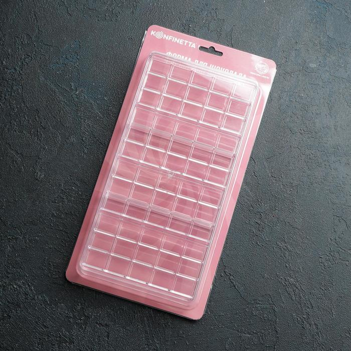 Форма для шоколада KONFINETTA &laquo;Плитка&raquo;, 33&times;16,5&times;3 см, 4 ячейки, цвет прозрачный