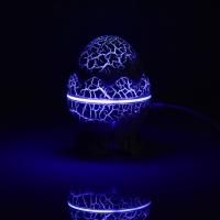 Световой прибор &laquo;Яйцо динозавра&raquo; 10 см, динамик, съёмная полусфера, свечение RGB, пульт ДУ, USB, белый