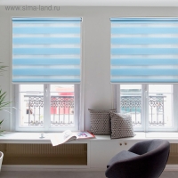 Штора рулонная «День-Ночь», 120×180 см (с учётом креплений 3,5 см), цвет голубой Штора рулонная «День-Ночь», 120×180 см (с учётом креплений 3,5 см), цвет голубой