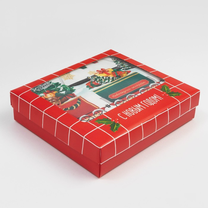 Набор подарочный "Этель" Новогодняя ярмарка, фартук, полотенце, прихватка