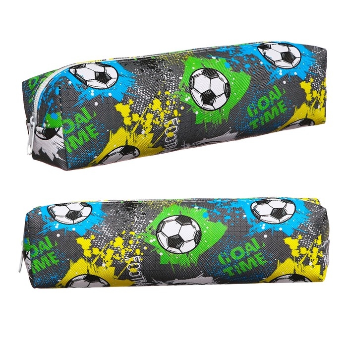 Пенал школьный на молнии Пенал школьный на молнии "Футбол" Calligrata, серый