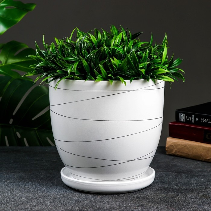 Горшок цветочный "Магнолия" белый, 4,7 л