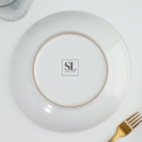 Тарелка керамическая &laquo;Линии&raquo;, 22.5 см, цвет голубой