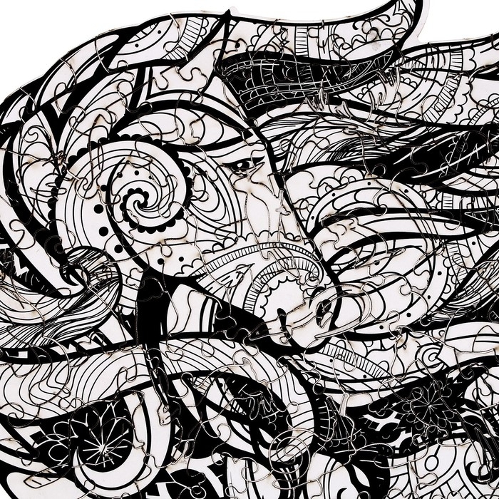 Пазл деревянный фигурный &laquo;Быстрее ветра&raquo;, чёрно-белый, 120 элементов