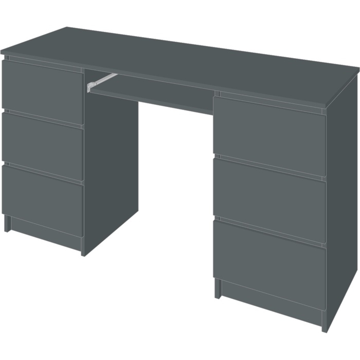 Стол письменный Мадера, 1360х500х770, Графит