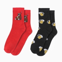 Набор мужских носков KAFTAN "Готов праздновать" р. 41-44 (27-29 см), 2 пары