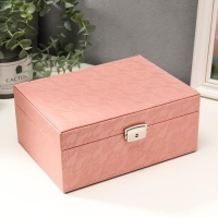 Шкатулка кожзам для украшений "Цветочное кружево" розовая 9,5х16х22 см Шкатулка кожзам для украшений "Цветочное кружево" розовая 9,5х16х22 см