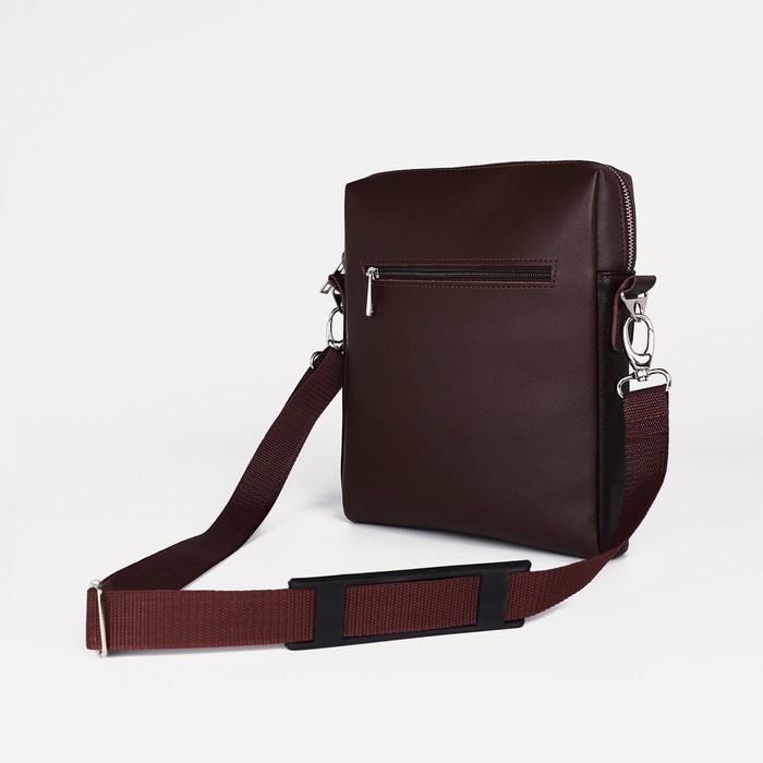 Сумка мужская через плечо TEXTURA, искусственная кожа, цвет коричневый