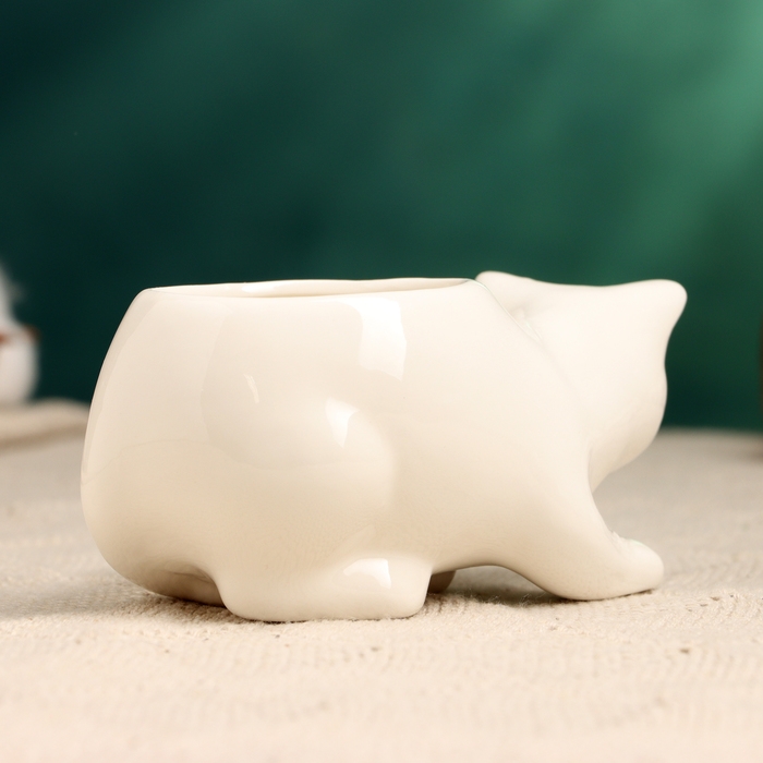 Горшок Горшок "Кошка Милка" белый, 11х5х5см