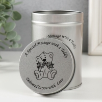 Шкатулка металл цилиндр "Медвежонок сбантом" 7,5х7,5х11 см Шкатулка металл цилиндр "Медвежонок сбантом" 7,5х7,5х11 см