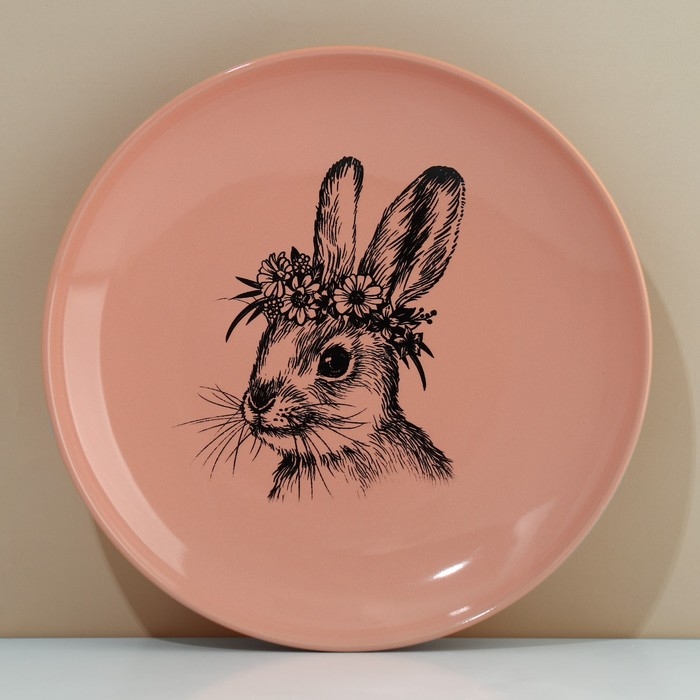 Тарелка керамическая «Зайка», 25.5 см, цвет медный Тарелка керамическая «Зайка», 25.5 см, цвет медный