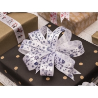 Новый год! Лента атласная &laquo;От Дедушки Мороза&raquo;, 25 мм, 23 &plusmn; 1 м, цвет синий/белый